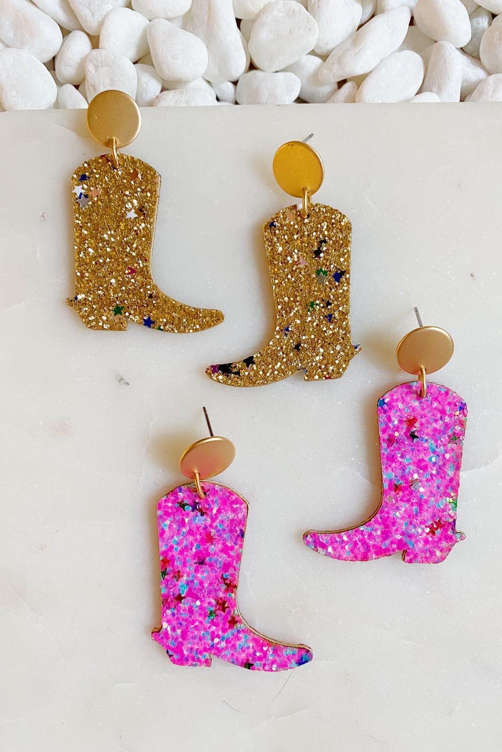 Glittered Up Cowgirl Earrings-2