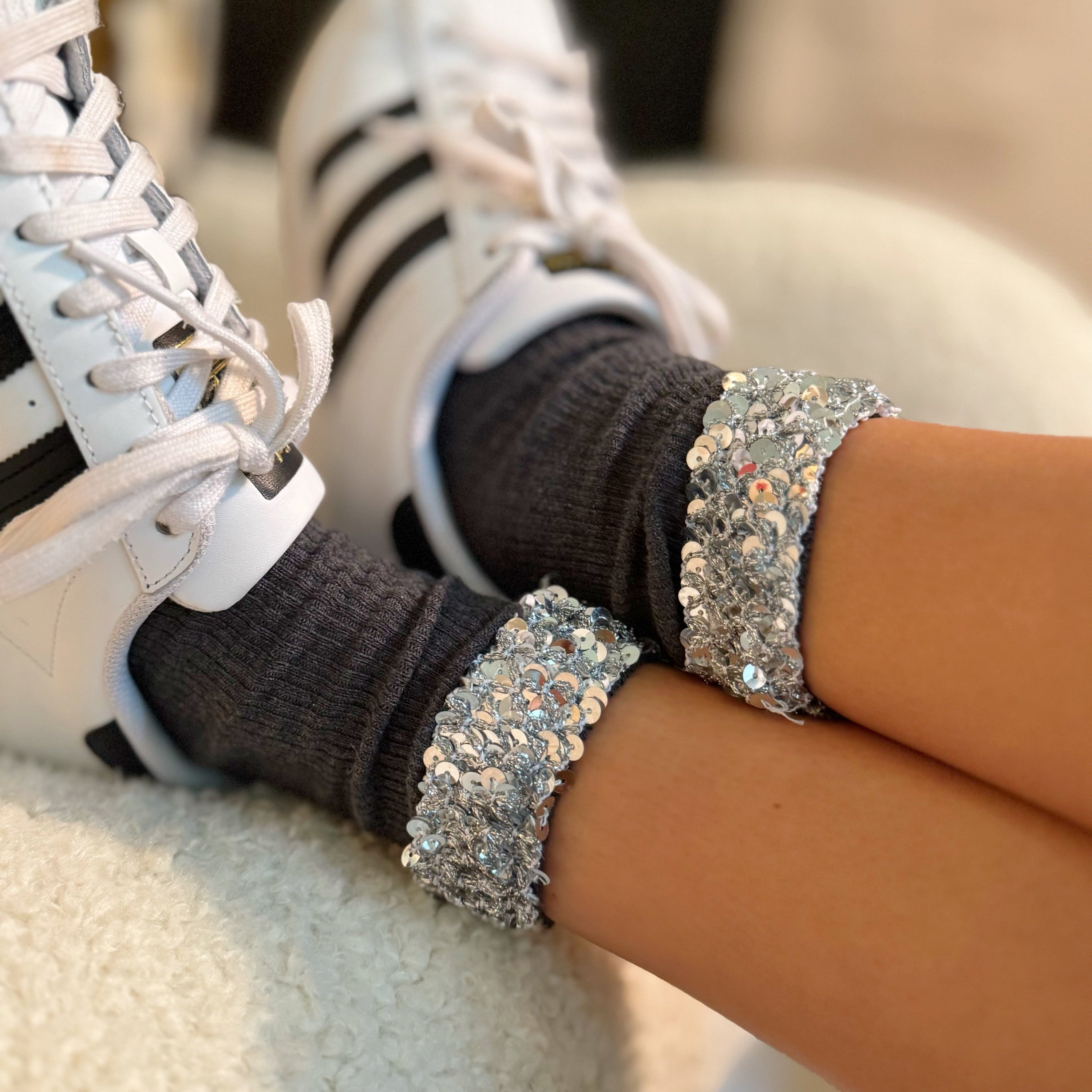 Sequin Chic Shine Top Socks-0